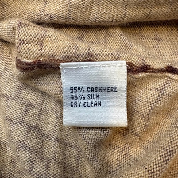 Talbots Cashmere Silk Blend Sweater Brown Crocodile Print V-Neck Womens Large - Picture 4 of 4